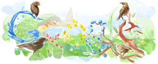 200 лет Чарльзу Дарвину — логотип Google. 200 лет Чарльзу Дарвину — логотип Google.