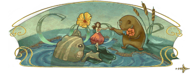205 лет со дня рождения Ганса Христиана Андерсена - логотип Google.