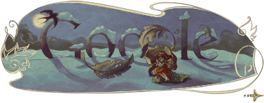 205 лет со дня рождения Ганса Христиана Андерсена - логотип Google.