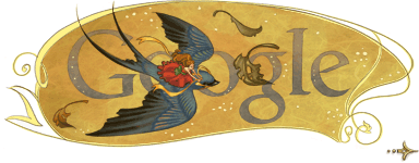 205 лет со дня рождения Ганса Христиана Андерсена - логотип Google.