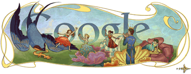 205 лет со дня рождения Ганса Христиана Андерсена - логотип Google.