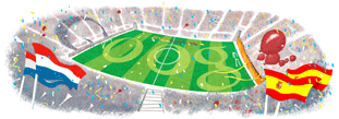 Финал Чемпионата Мира по футболу в ЮАР - логотип Google.